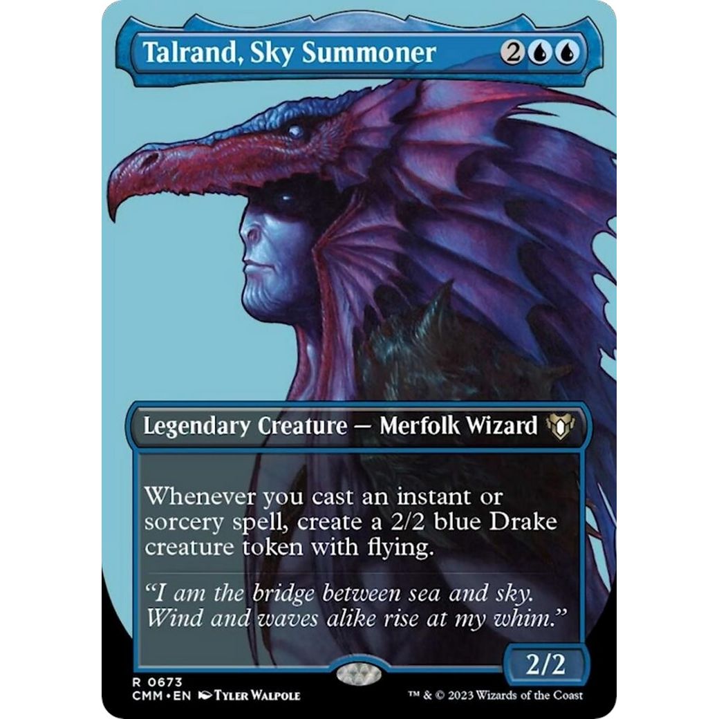 Image for Talrand, Sky Summoner (Borderless) (673) (CMM) - Magic: The Gathering