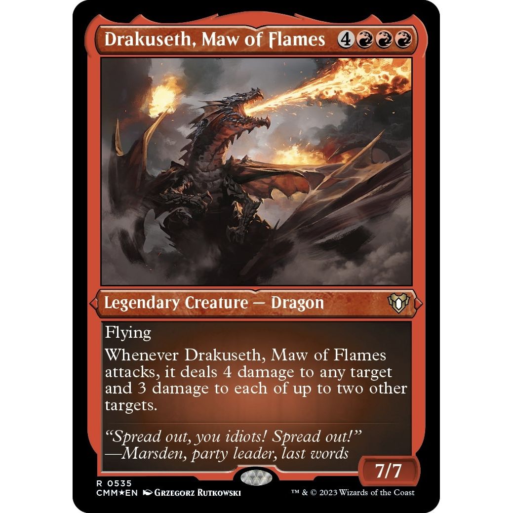 Image for Drakuseth, Maw of Flames (Foil Etched) (535) (CMM) - Magic: The Gathering