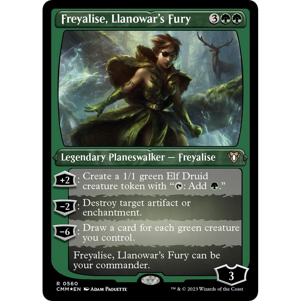 Image for Freyalise, Llanowar's Fury (Foil Etched) (560) (CMM) - Magic: The Gathering