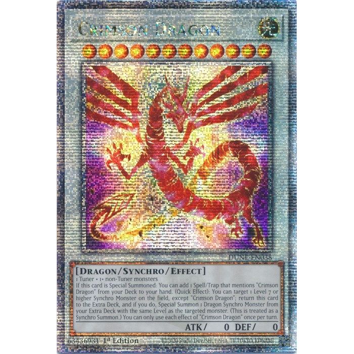 Image for Crimson Dragon (Quarter Century Secret Rare) (DUNE-EN038) (DUNE) - YuGiOh