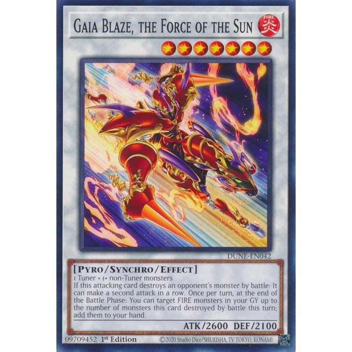 Image for Gaia Blaze, the Force of the Sun (DUNE-EN042) (DUNE) - YuGiOh