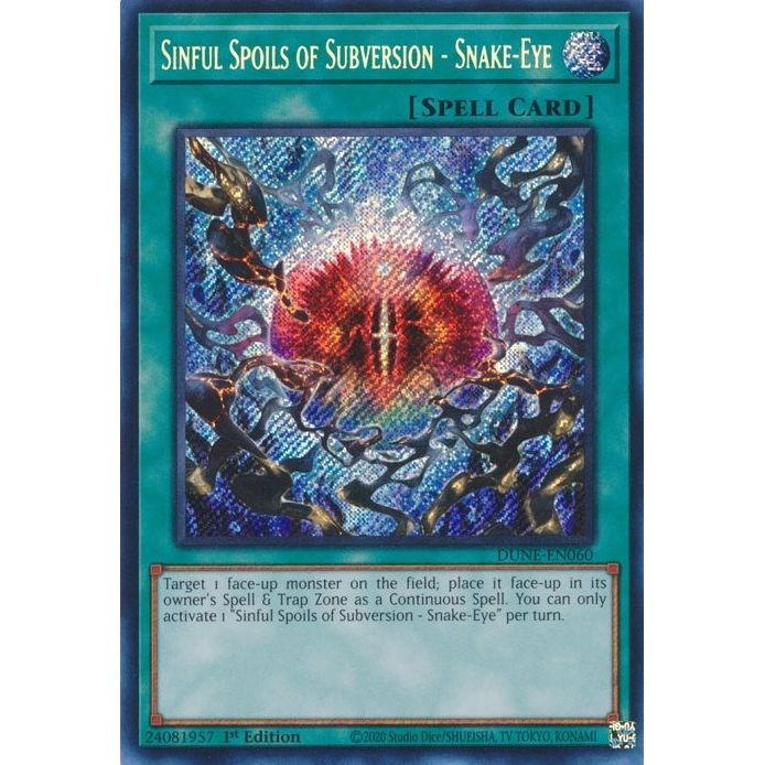 Image for Sinful Spoils of Subversion - Snake-Eye (DUNE-EN060) (DUNE) - YuGiOh