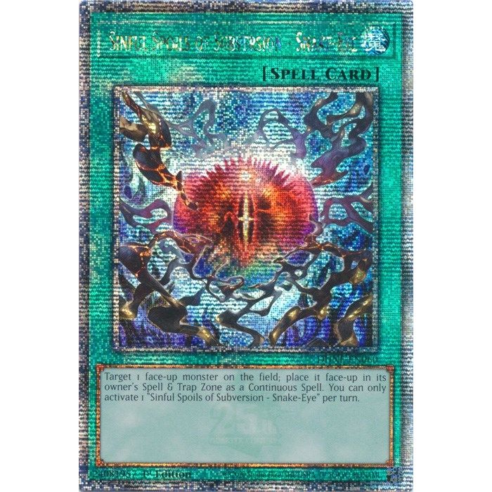 Image for Sinful Spoils of Subversion - Snake-Eye (Quarter Century Secret Rare) (DUNE-EN060) (DUNE) - YuGiOh