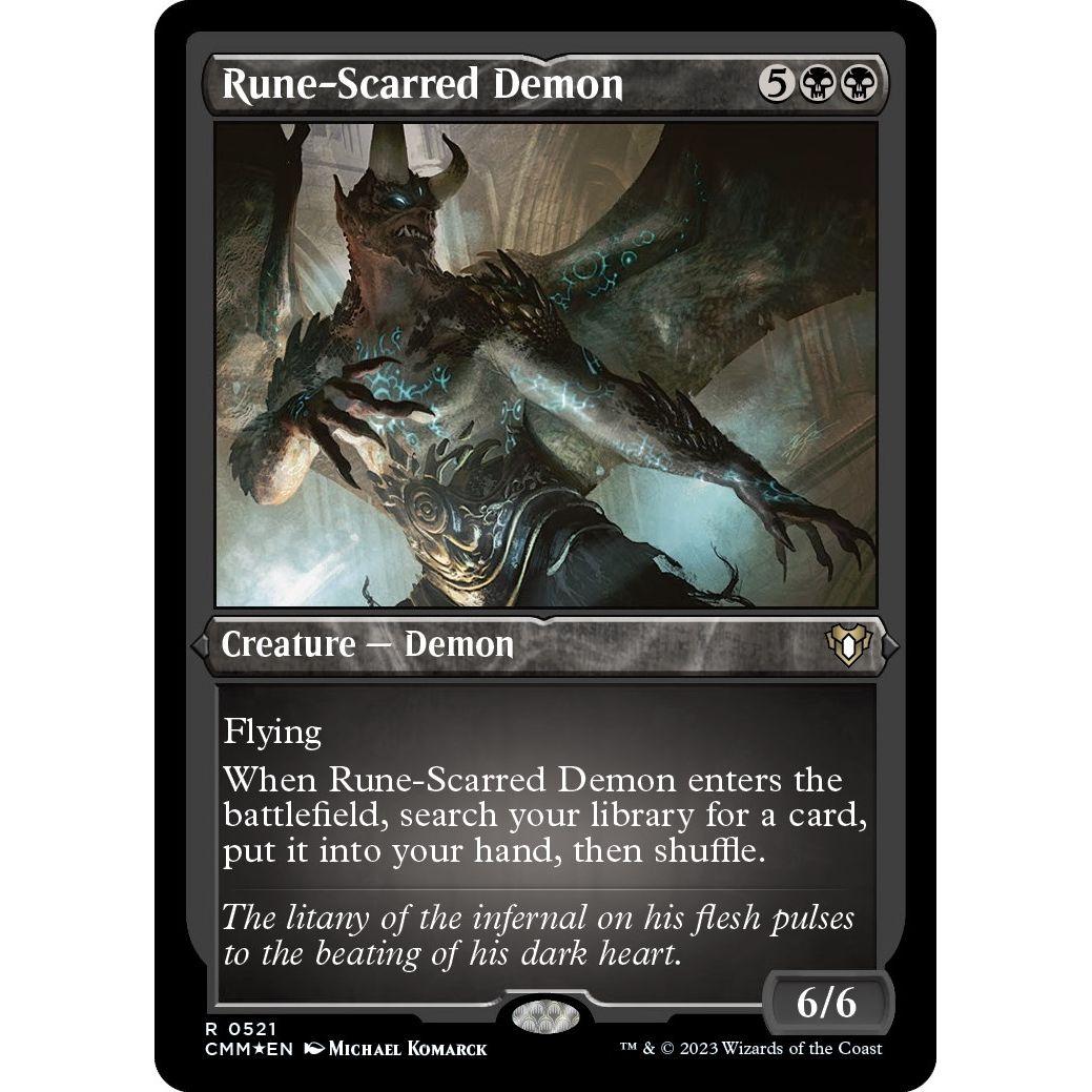 Image for Rune-Scarred Demon (Foil Etched) (521) (CMM) - Magic: The Gathering
