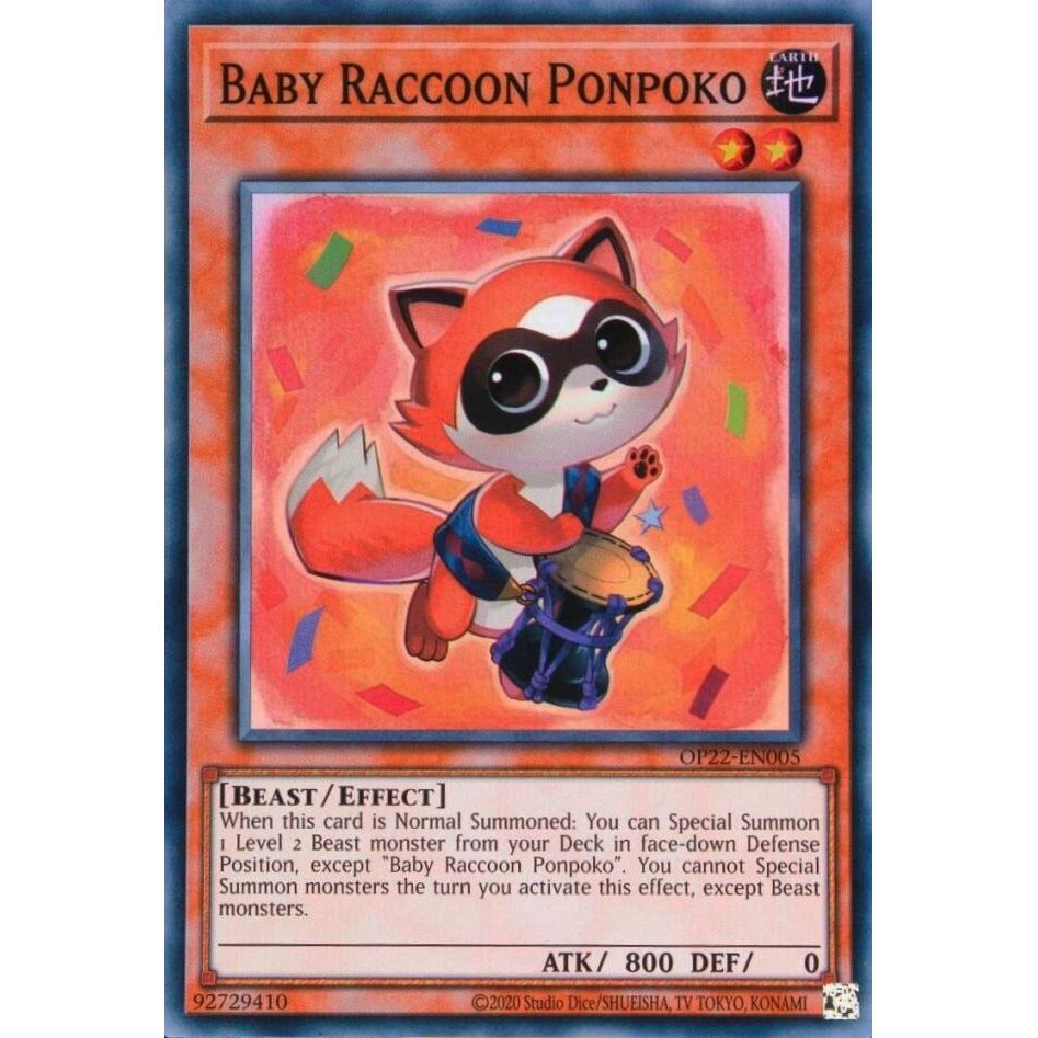 Image for Baby Raccoon Ponpoko (OP22-EN005) (OP22) - YuGiOh