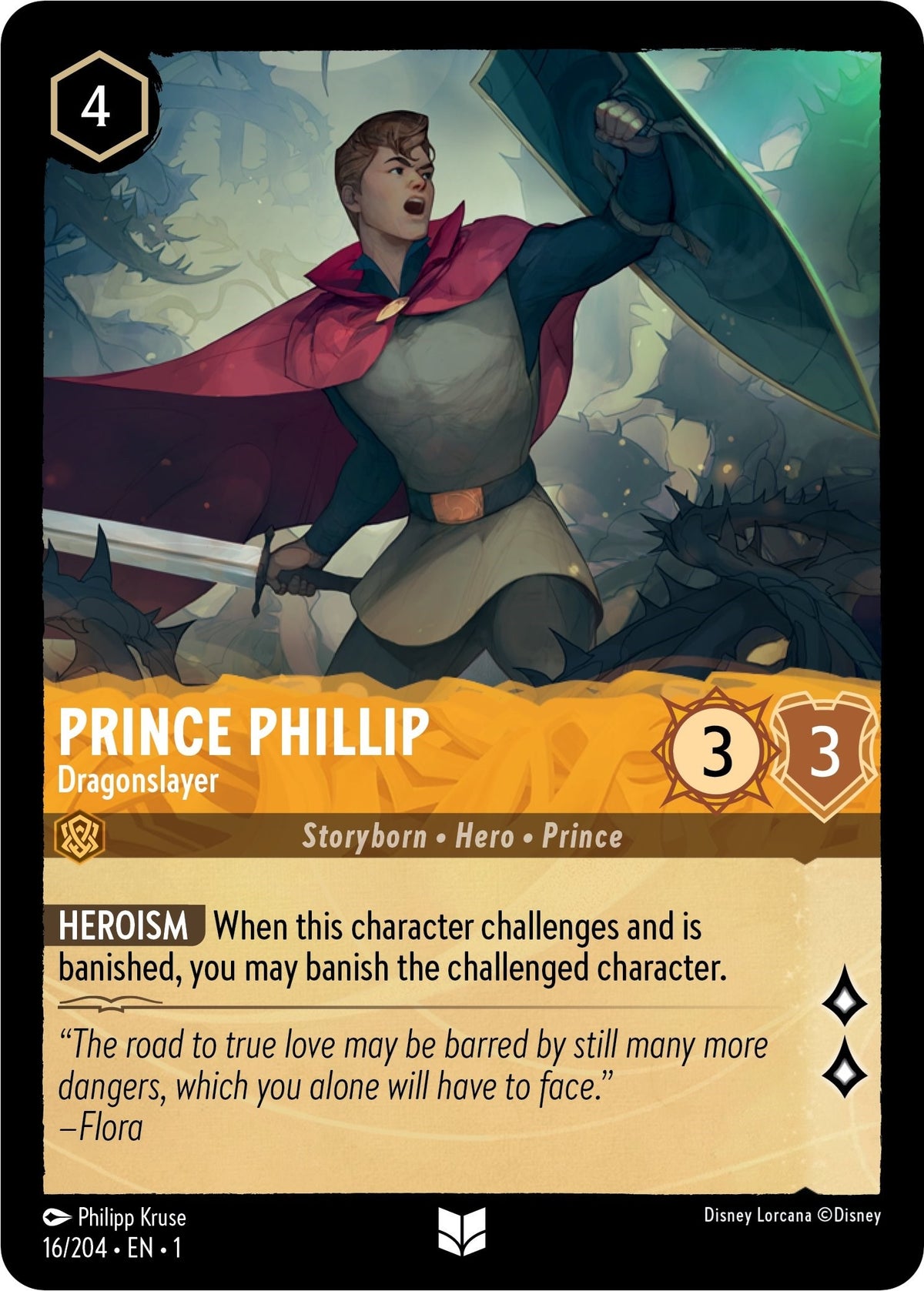 Image for Prince Phillip - Dragonslayer (16/204) (1) - Disney Lorcana