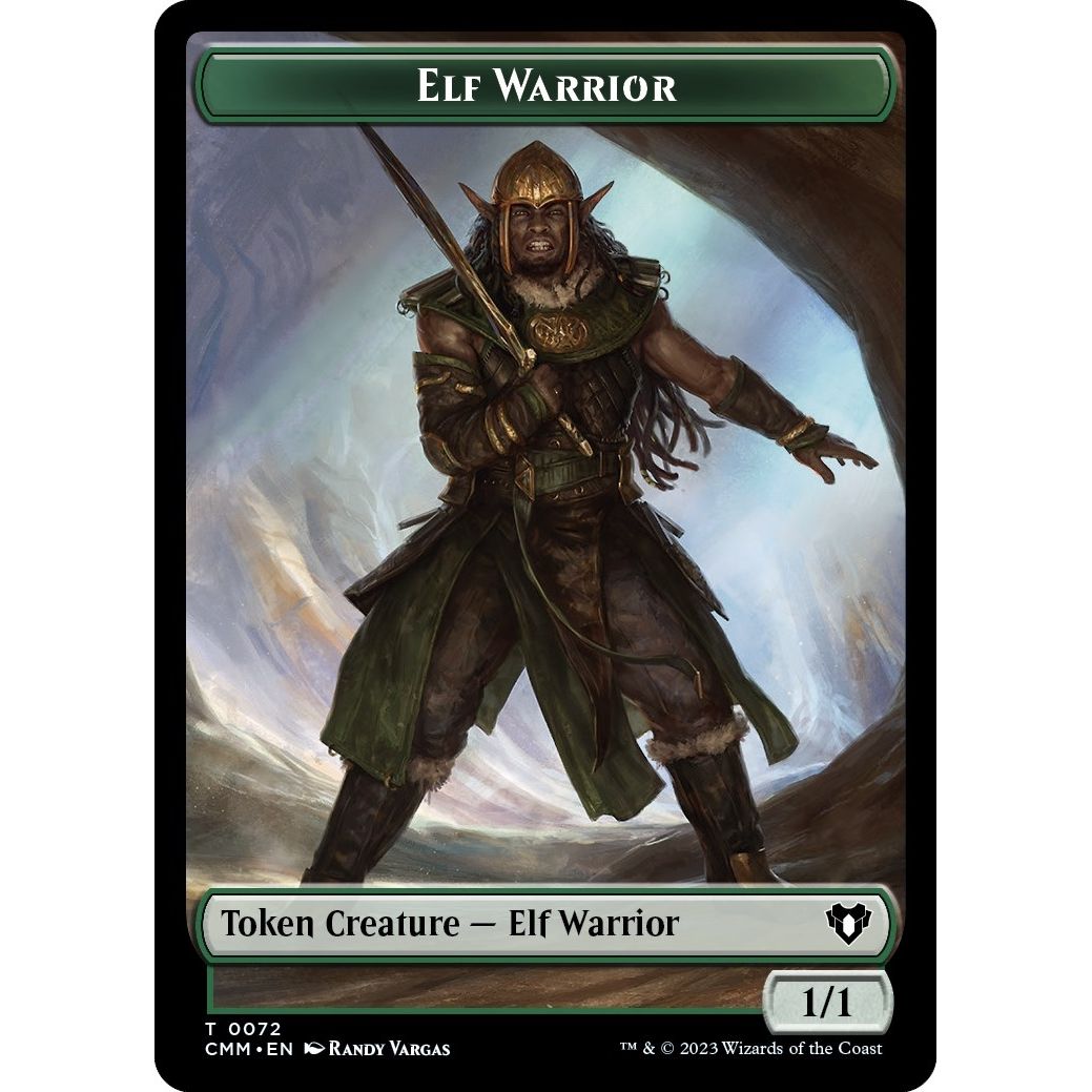 Image for Elf Warrior // Cleric Double-Sided Token (72 // 62) (CMM) - Magic: The Gathering