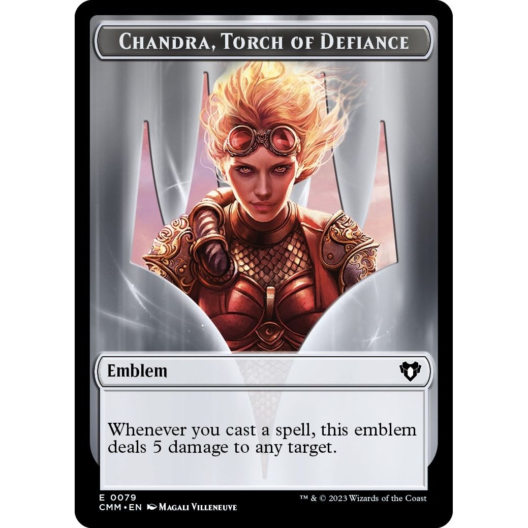 Image for Emblem - Chandra, Torch of Defiance // Wizard Double-Sided Token (79 // 71) (CMM) - Magic: The Gathering