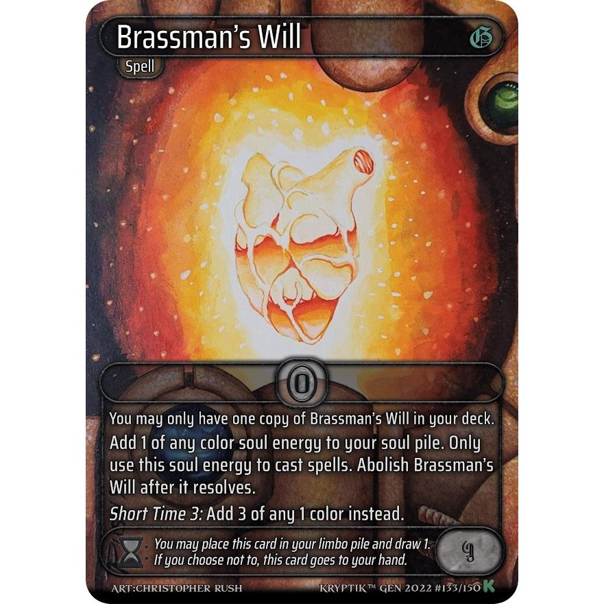 Image for Brassman's Will (133) (KPT) - Kryptik TCG