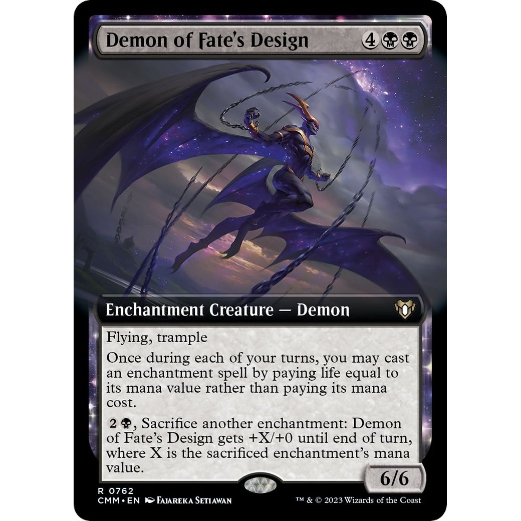 Image for Demon of Fate's Design (Extended Art) (762) (CMM) - Magic: The Gathering