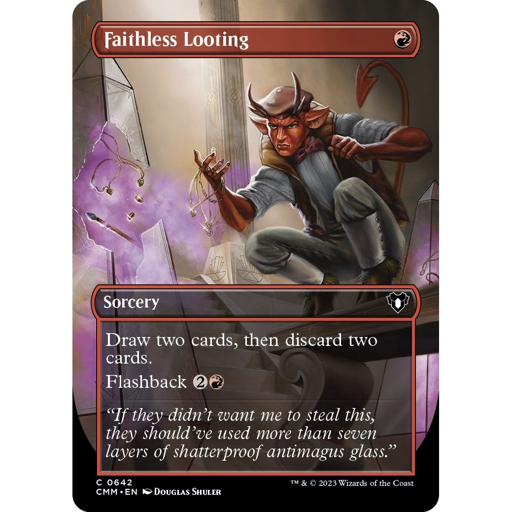 Image for Faithless Looting (Borderless) (642) (CMM) - Magic: The Gathering