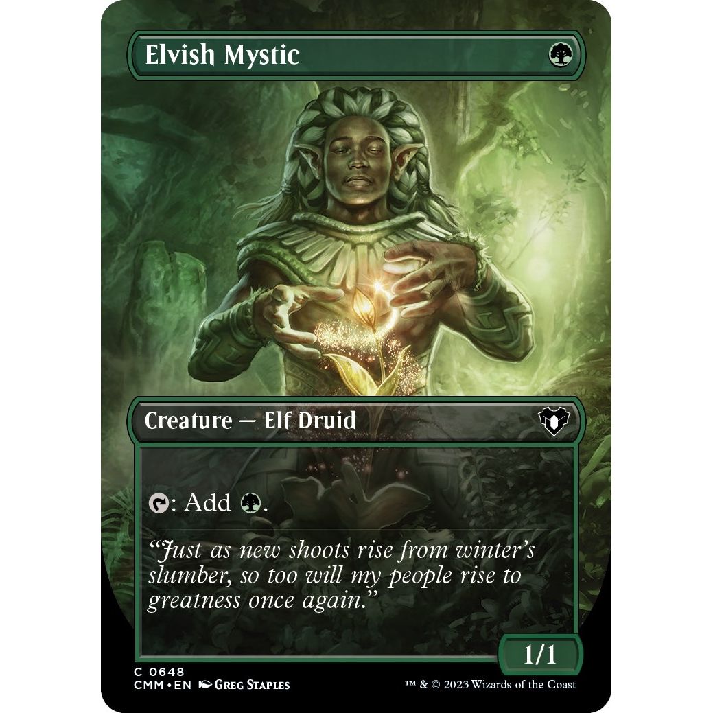Image for Elvish Mystic (Borderless) (648) (CMM) - Magic: The Gathering