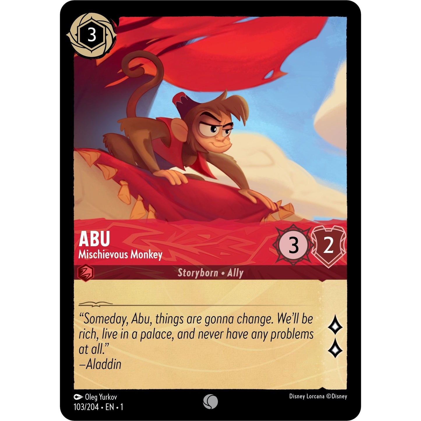 Image for Abu - Mischievous Monkey (103/204) (1) - Disney Lorcana