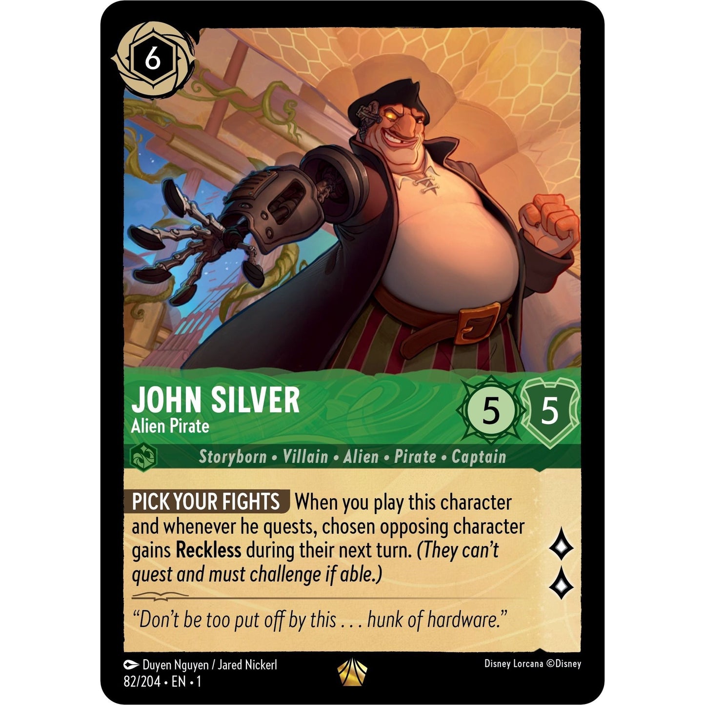 Image for John Silver - Alien Pirate (82/204) (1) - Disney Lorcana