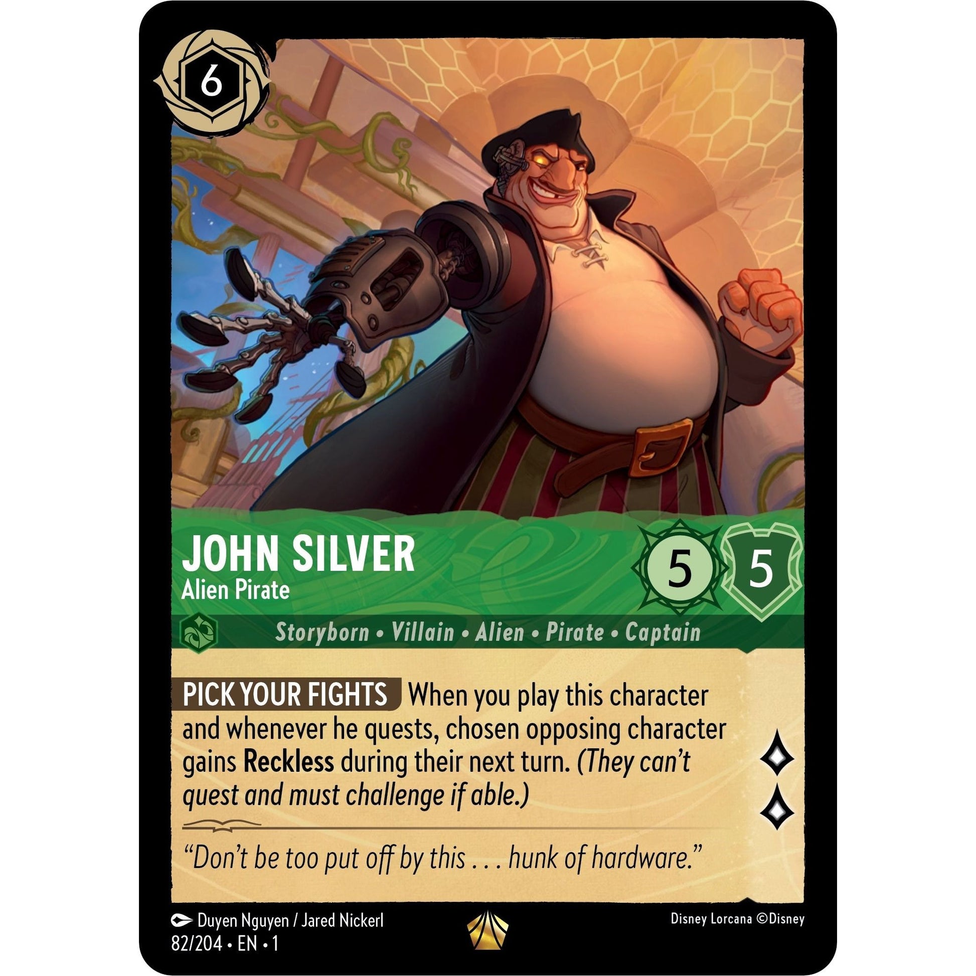Image for John Silver - Alien Pirate (82/204) (1) - Disney Lorcana