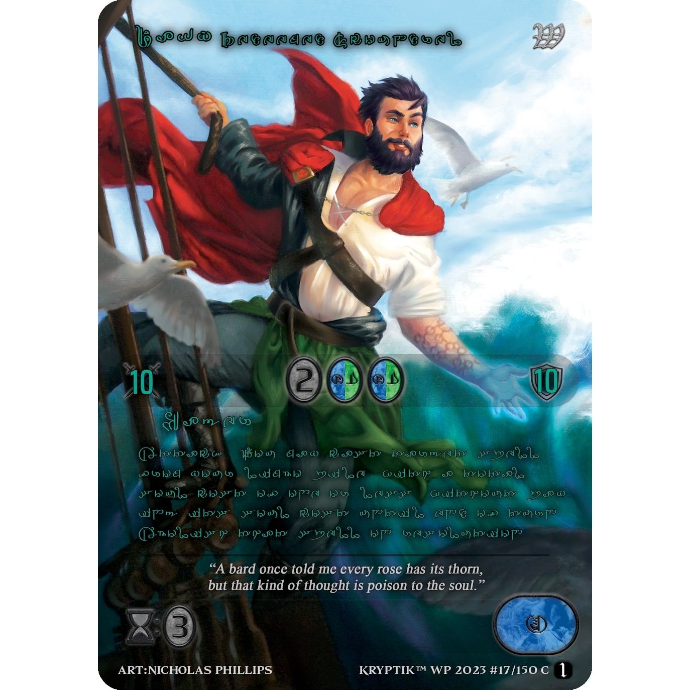 Image for Davy, Redeemed Scoundrel (Green Kryptik Language) (17) - Kryptik TCG