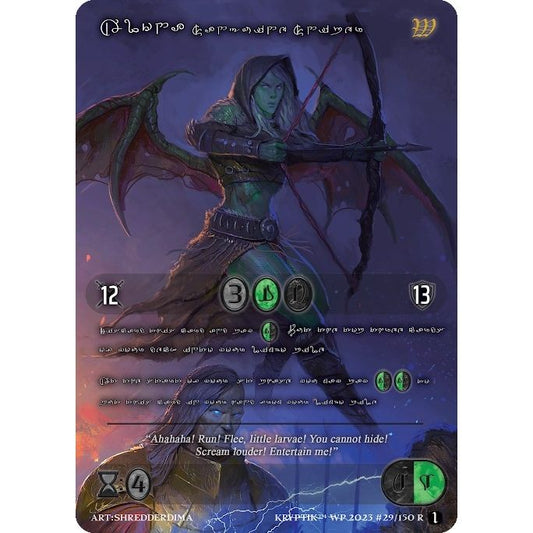 Image for Alona, Sanguine Sniper (Silver Kryptik Language) (29) - Kryptik TCG
