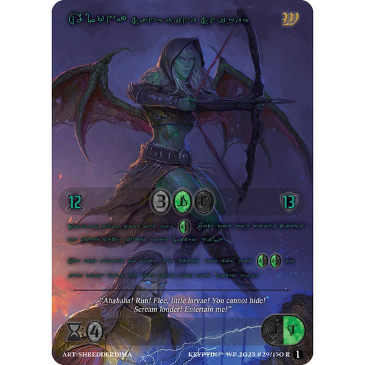 Image for Alona, Sanguine Sniper (Green Kryptik Language) (29) - Kryptik TCG
