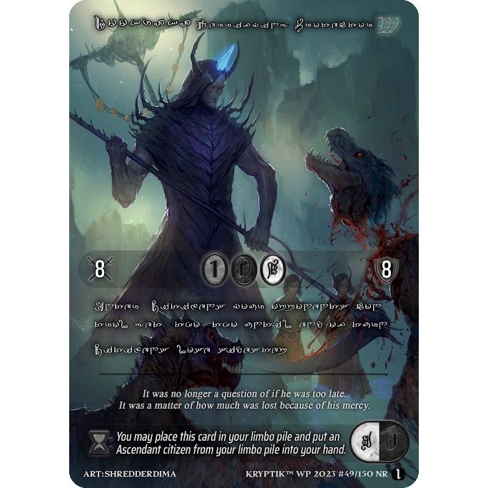 Image for Dookraka, Terrifying Protector (Silver Kryptik Language) (49) - Kryptik TCG