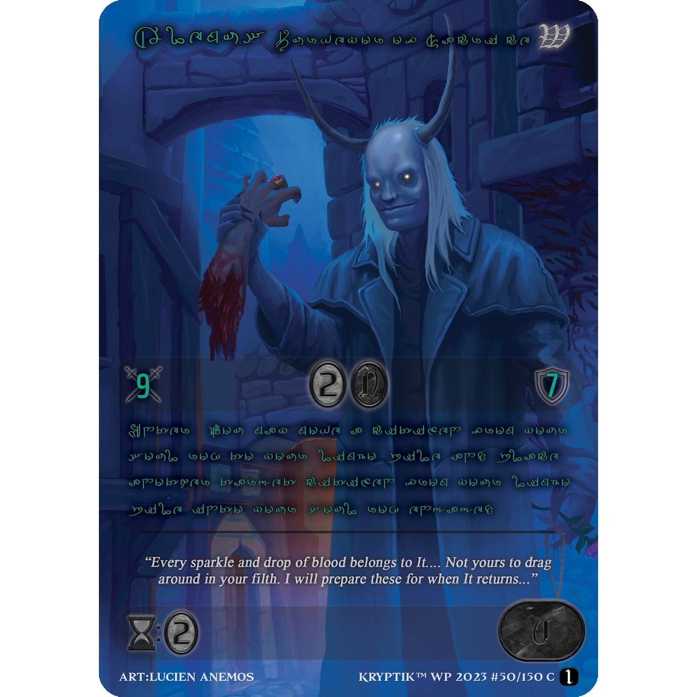 Image for Alemus, Purveyor of Sacrifice (Green Kryptik Language) (50) - Kryptik TCG