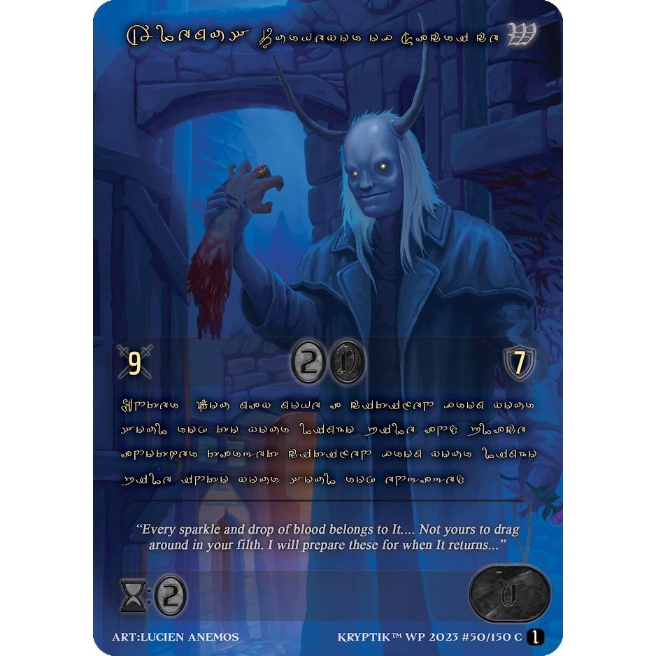 Image for Alemus, Purveyor of Sacrifice (Gold Kryptik Language) (50) - Kryptik TCG