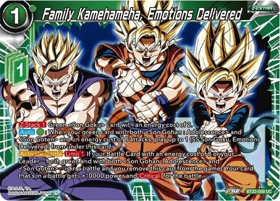Image for Family Kamehameha, Emotions Delivered (BT22-059) (BT22) - Dragon Ball Super: Masters