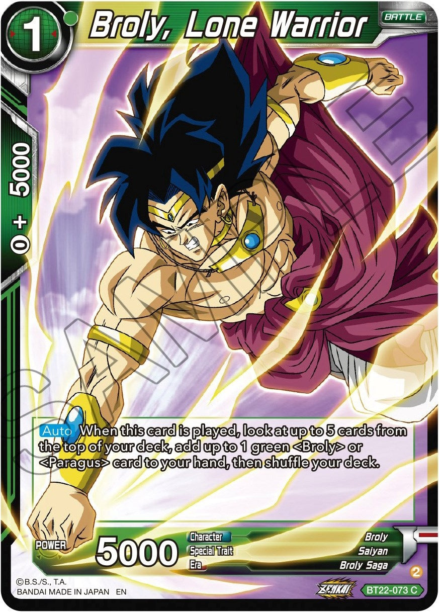 Image for Broly, Lone Warrior (BT22-073) (BT22) - Dragon Ball Super: Masters