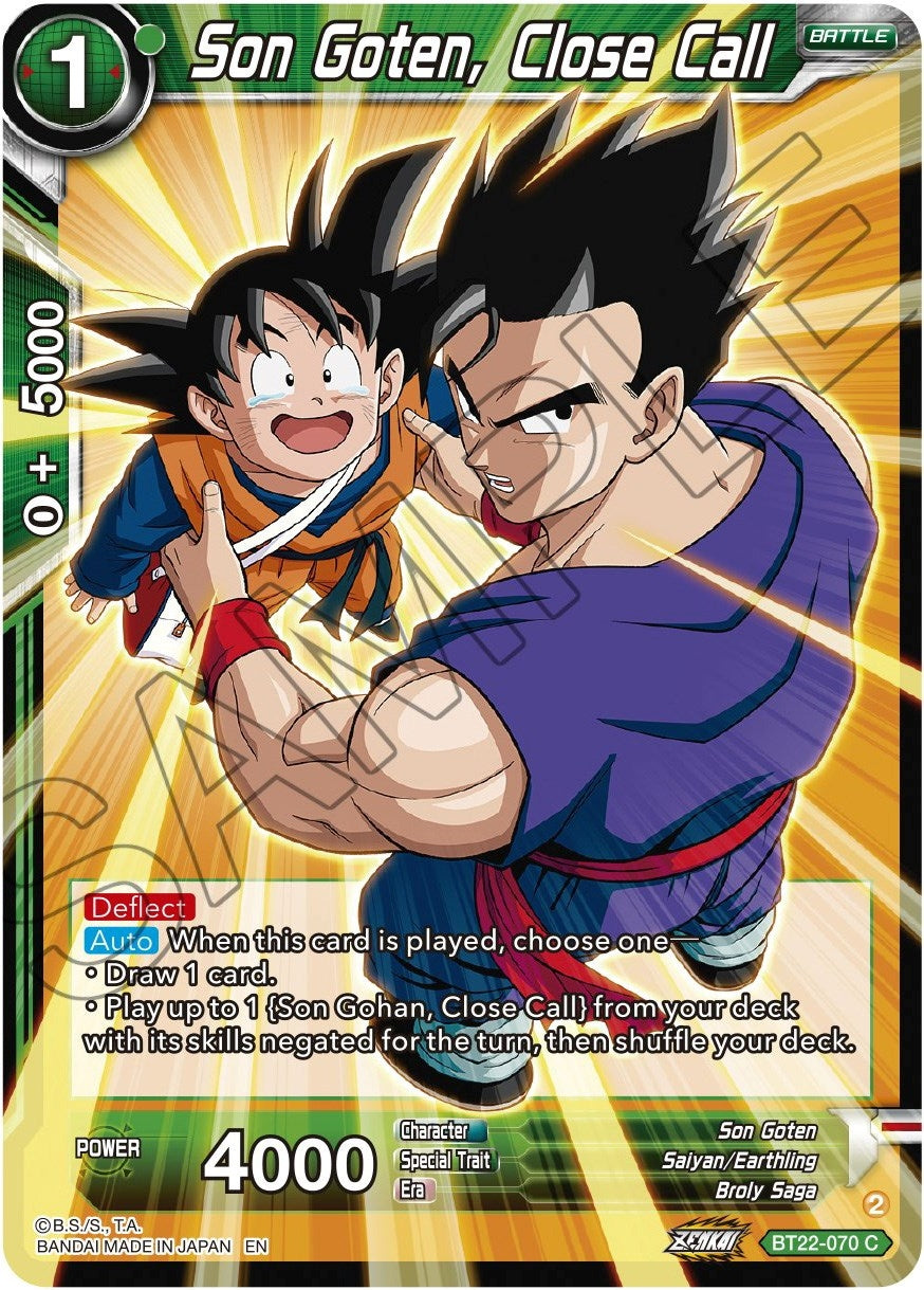 Image for Son Goten, Close Call (BT22-070) (BT22) - Dragon Ball Super: Masters