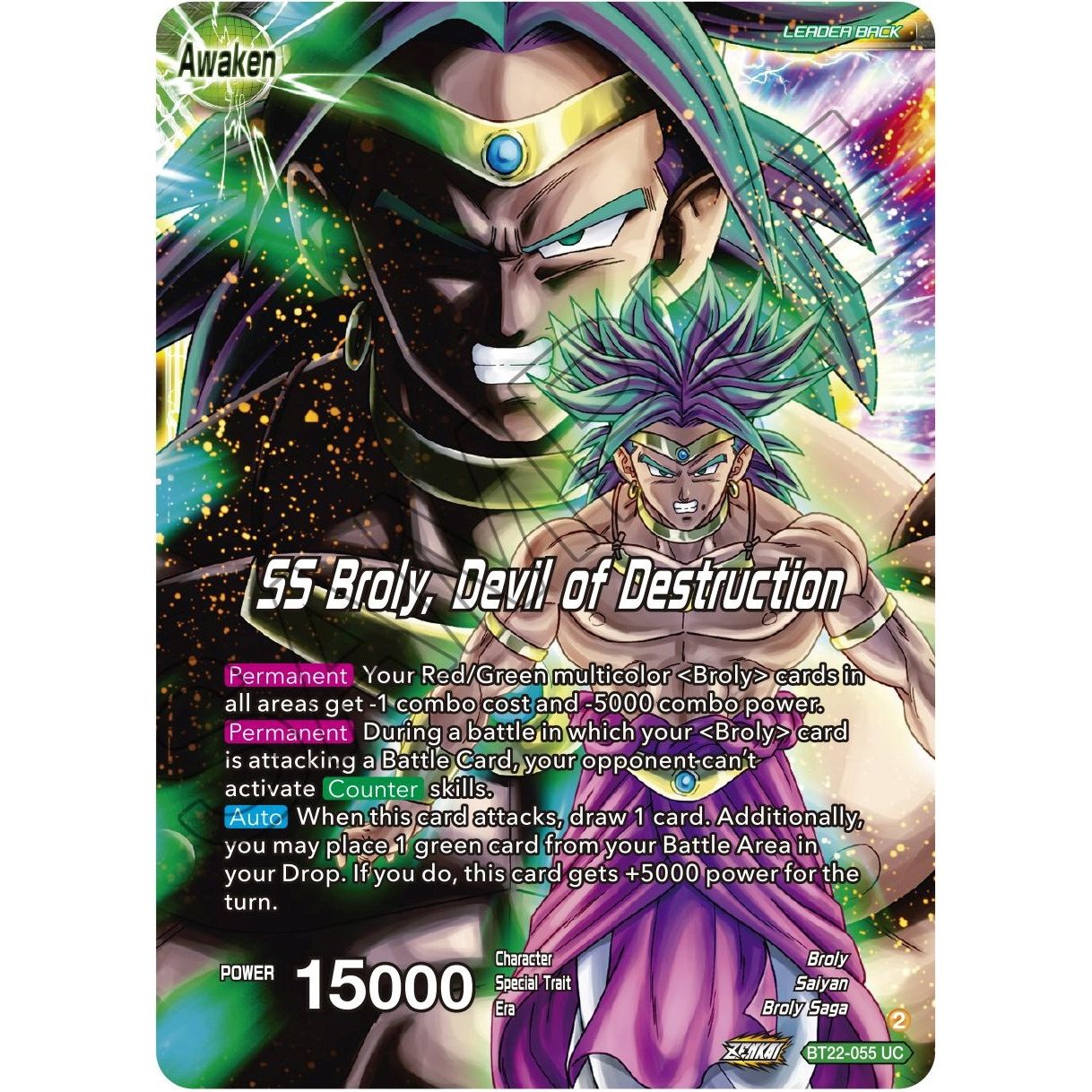 Image for Broly & Paragus // SS Broly, Devil of Destruction (BT22-055) (BT22) - Dragon Ball Super: Masters