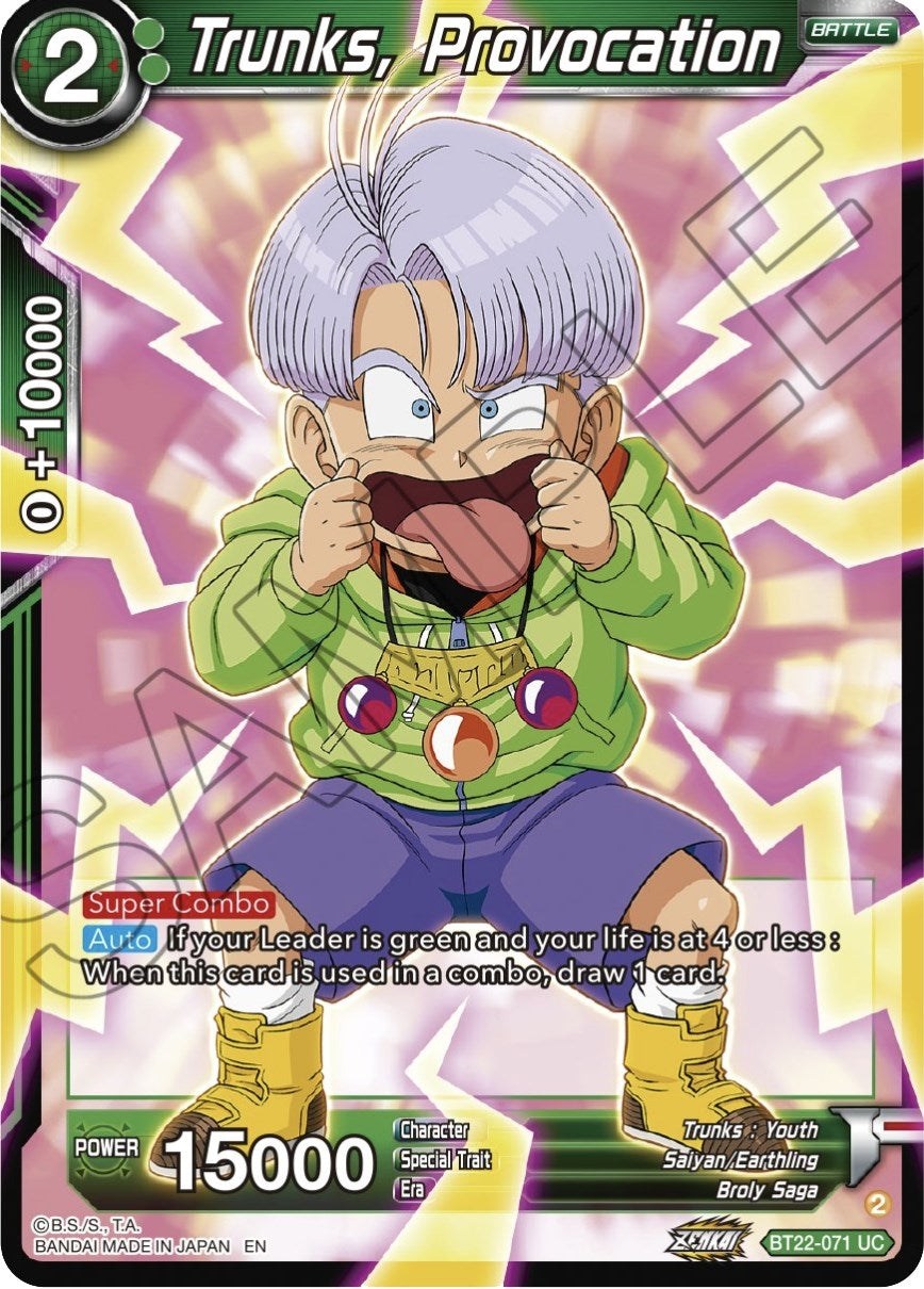 Image for Trunks, Provocation (BT22-071) (BT22) - Dragon Ball Super: Masters