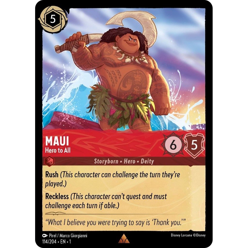 Image for Maui - Hero to All (114/204) (1) - Disney Lorcana