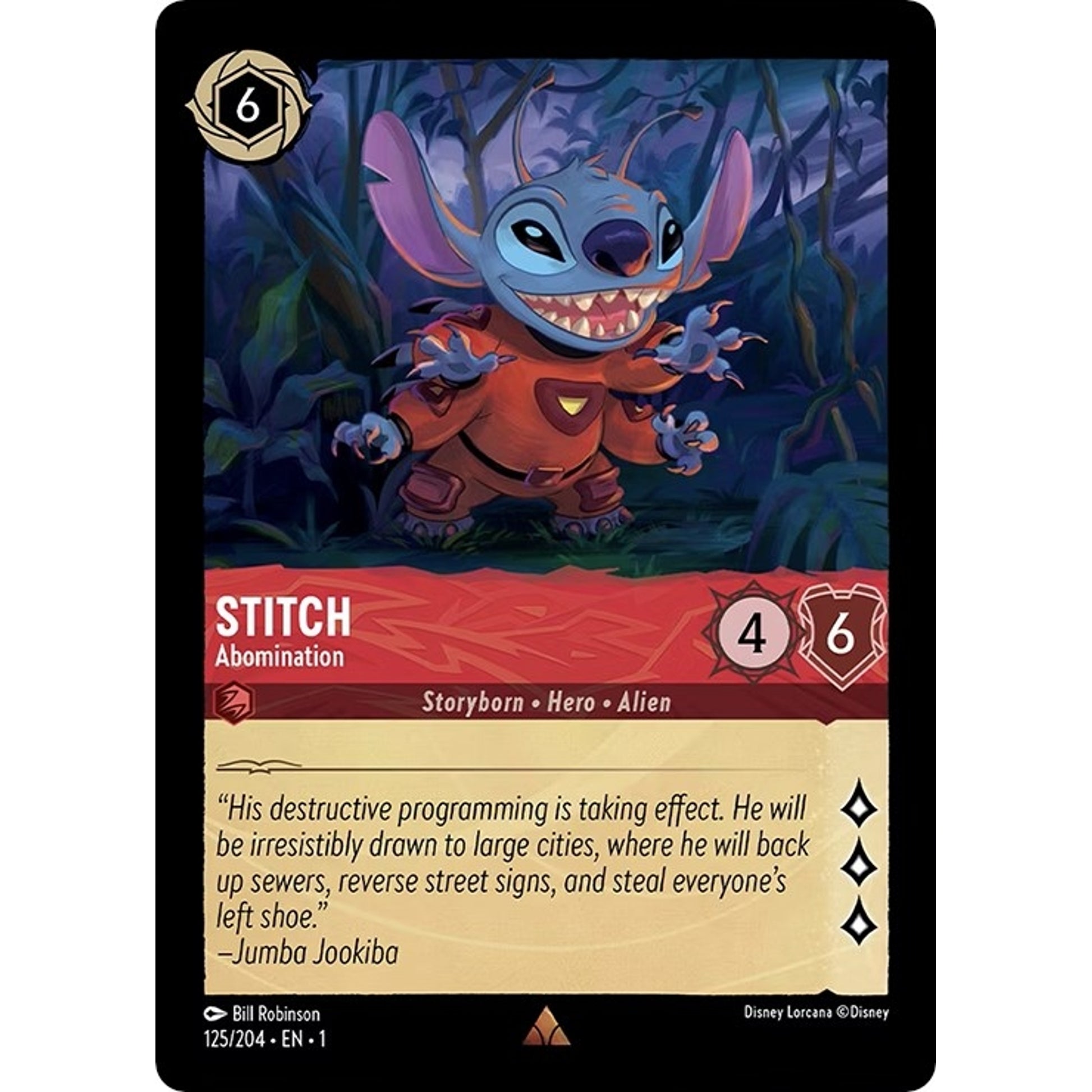 Image for Stitch - Abomination (125/204) (1) - Disney Lorcana