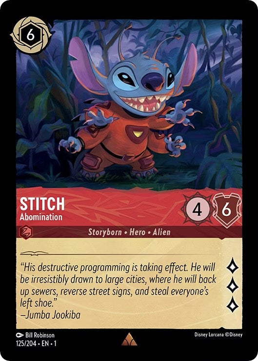 Image for Stitch - Abomination (125/204) (1) - Disney Lorcana