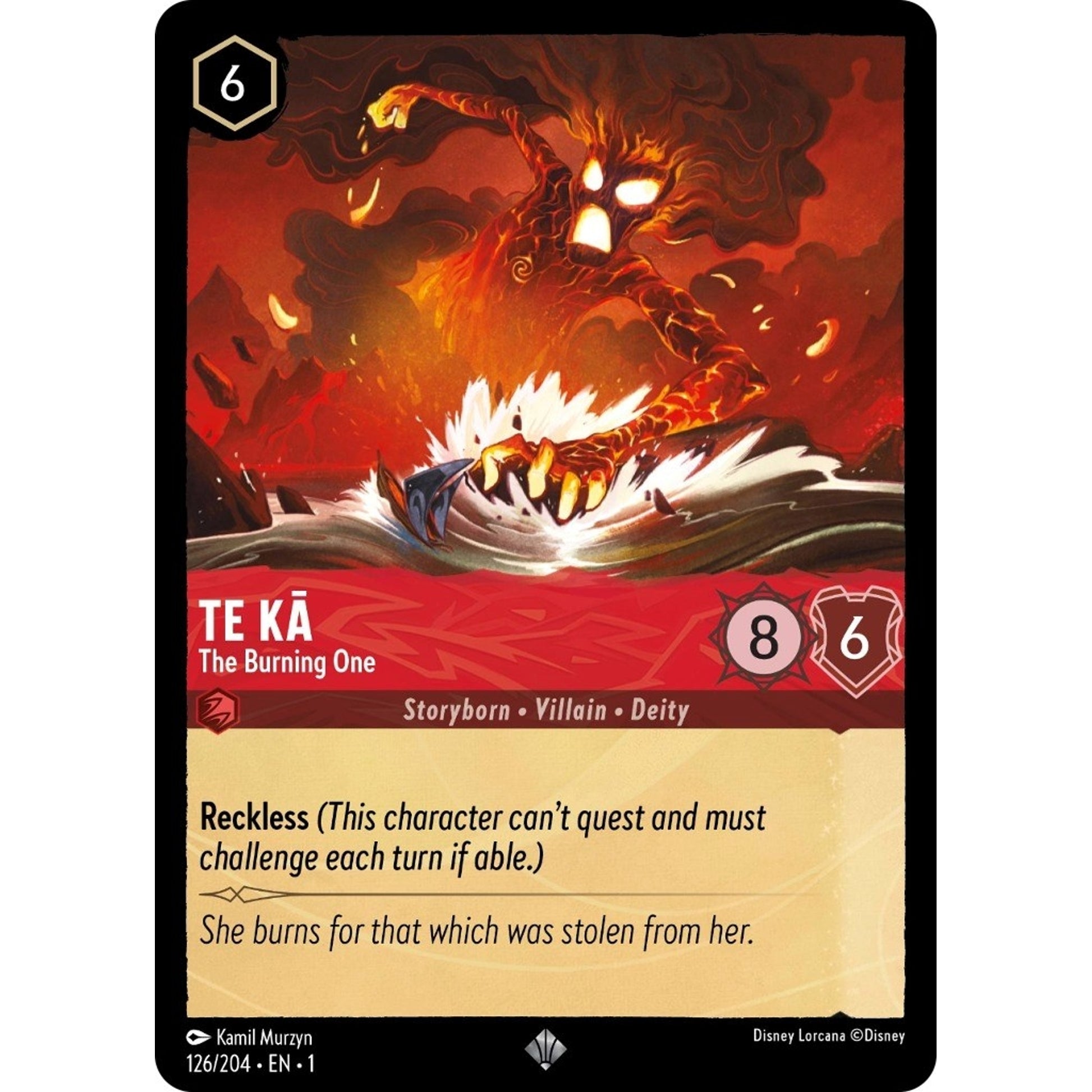 Image for Te Ka - The Burning One (126/204) (1) - Disney Lorcana