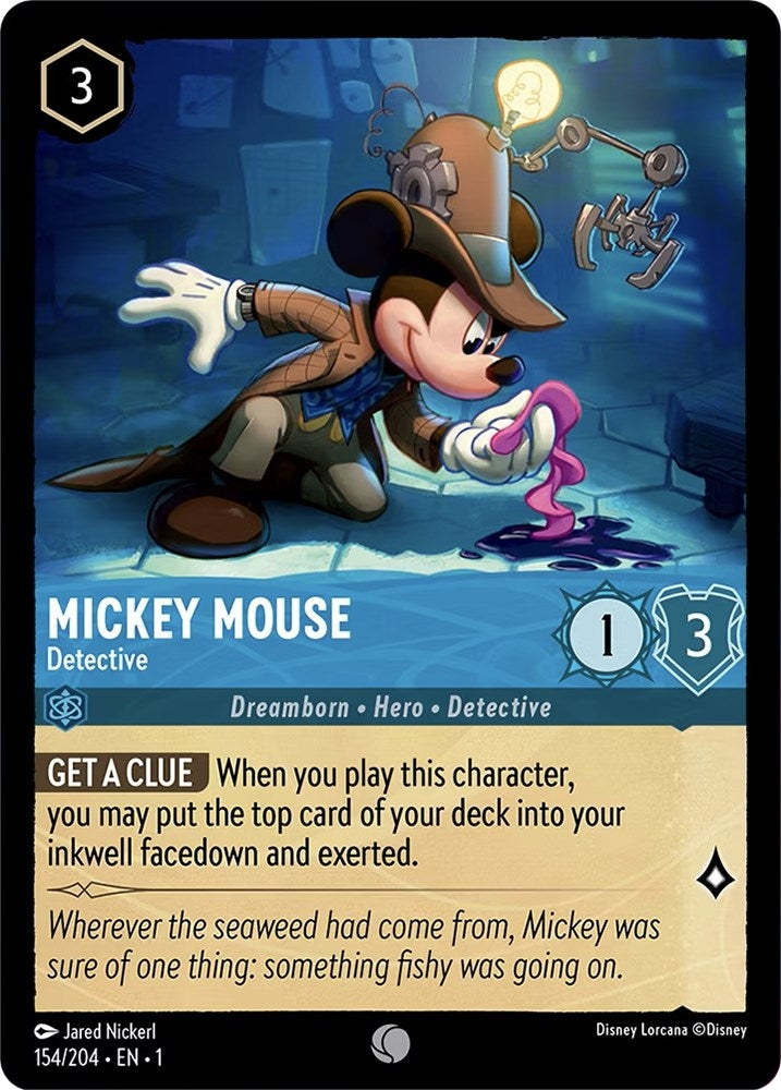 Image for Mickey Mouse - Detective (154/204) (1) - Disney Lorcana