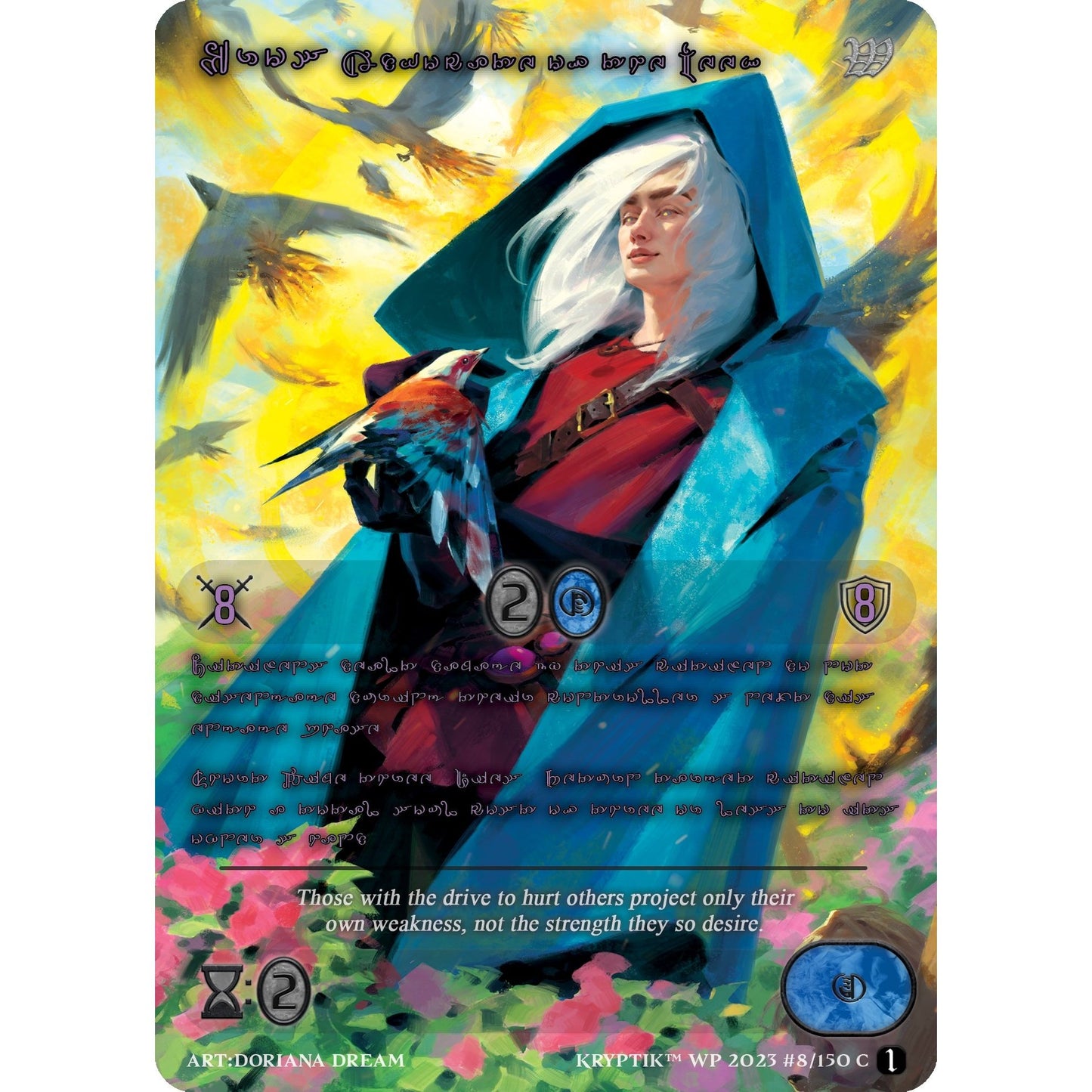 Image for Eros, Advocate of the Meek (Purple Kryptik Language) (8) - Kryptik TCG