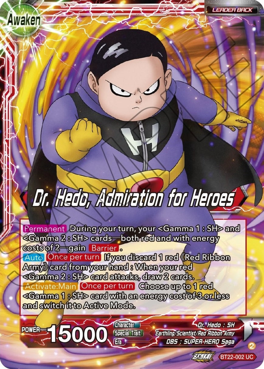 Image for Dr. Hedo // Dr Hedo, Admiration for Heroes (BT22-002) (BT22) - Dragon Ball Super: Masters