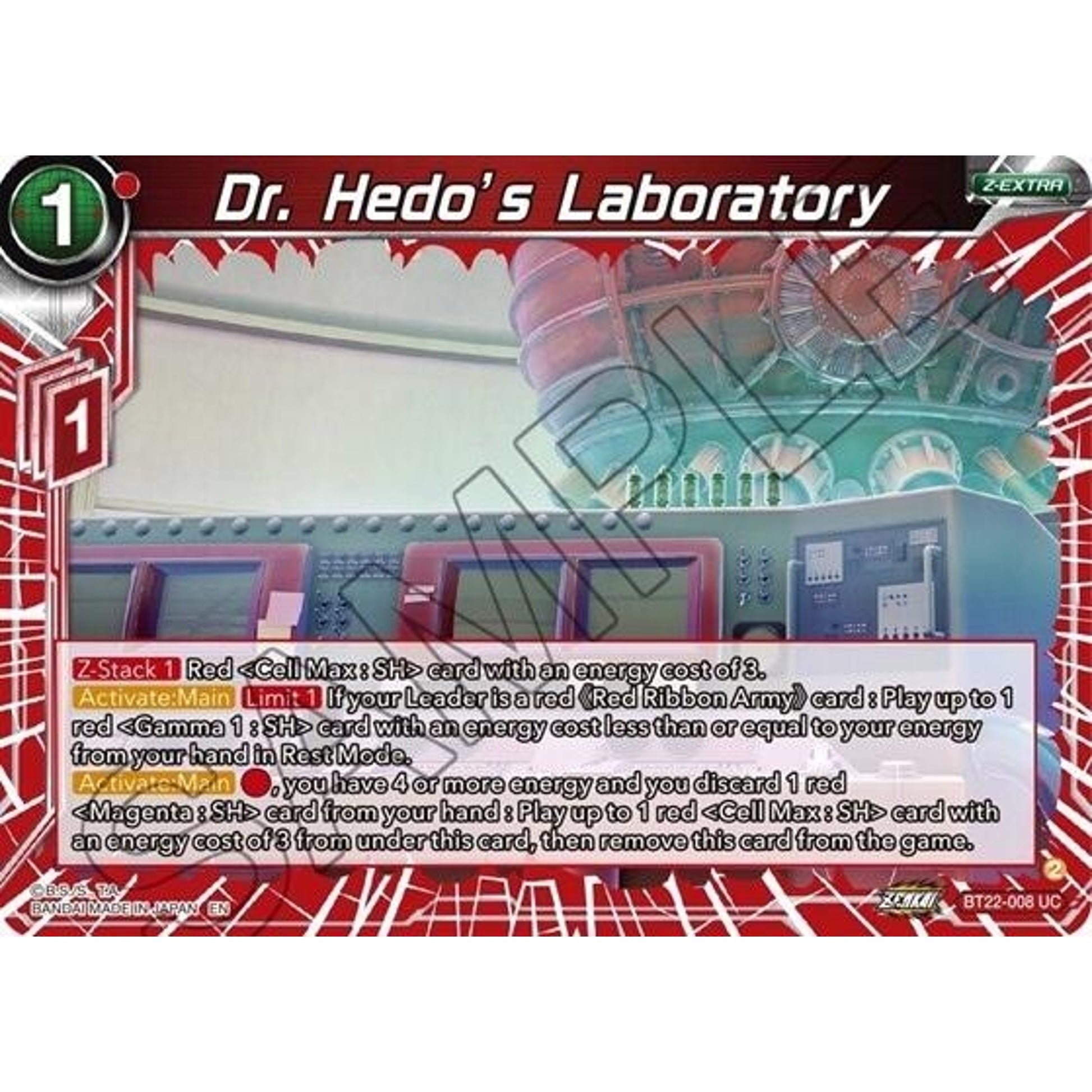 Image for Dr. Hedo's Laboratory (BT22-008) (BT22) - Dragon Ball Super: Masters