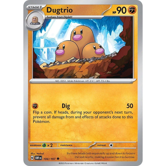Image for Dugtrio (104/197) (OBF) - Pokemon