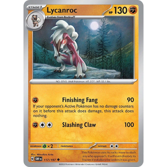 Image for Lycanroc (117/197) (OBF) - Pokemon