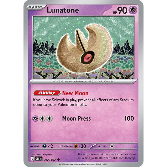 Image for Lunatone (092/197) (OBF) - Pokemon