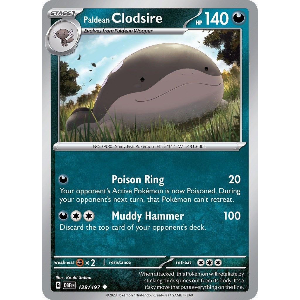 Image for Paldean Clodsire (128/197) (OBF) - Pokemon