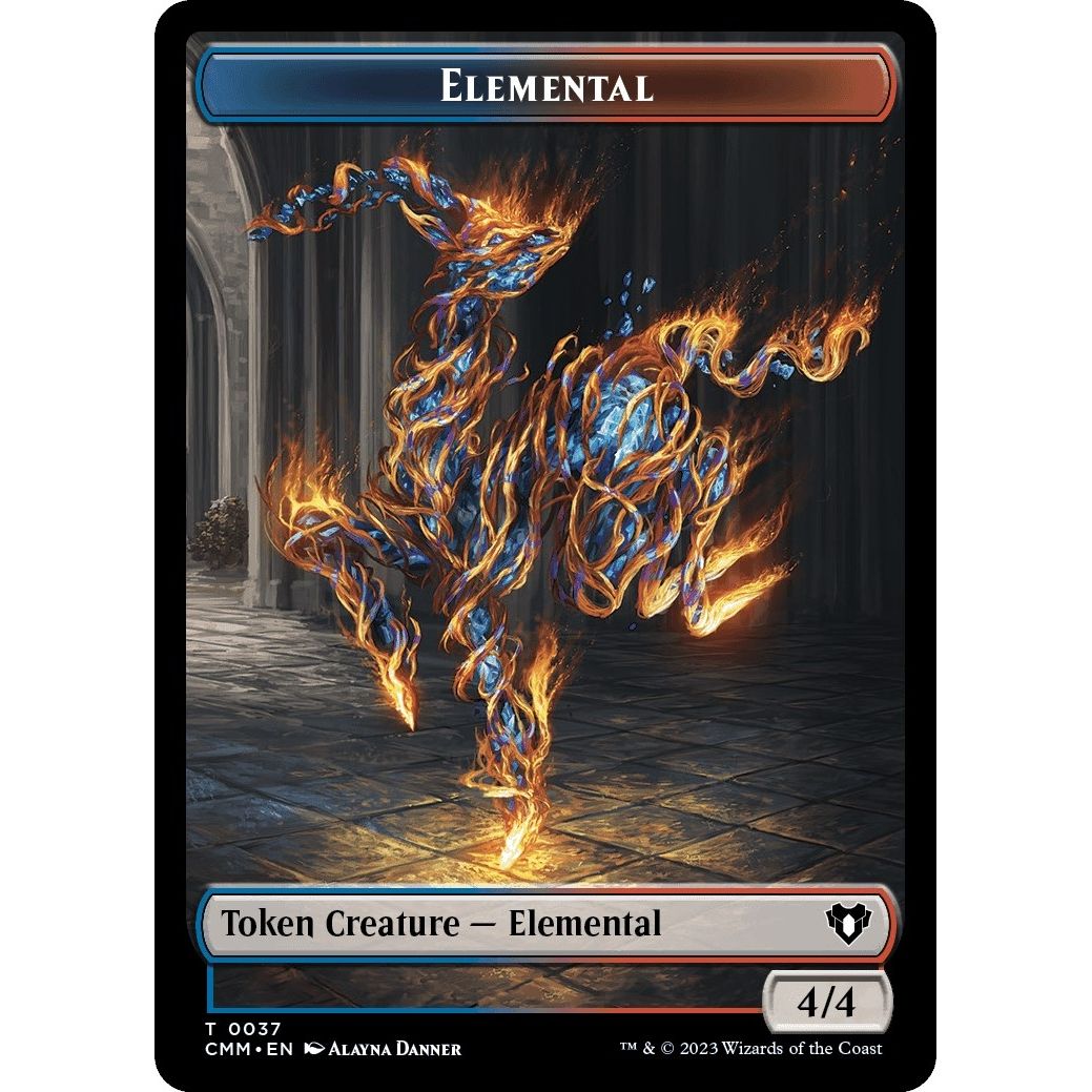 Image for Elemental (0037) // Human Soldier Double-Sided Token (37 // 6) (CMM) - Magic: The Gathering
