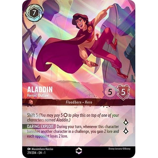 Image for Aladdin - Heroic Outlaw (Enchanted) (211/204) (1) - Disney Lorcana