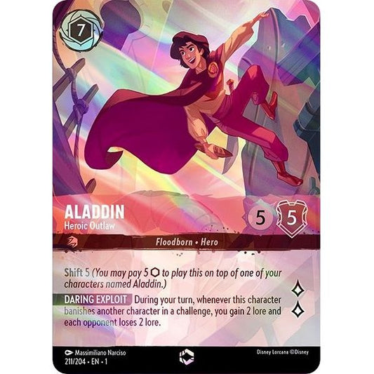Image for Aladdin - Heroic Outlaw (Enchanted) (211/204) (1) - Disney Lorcana