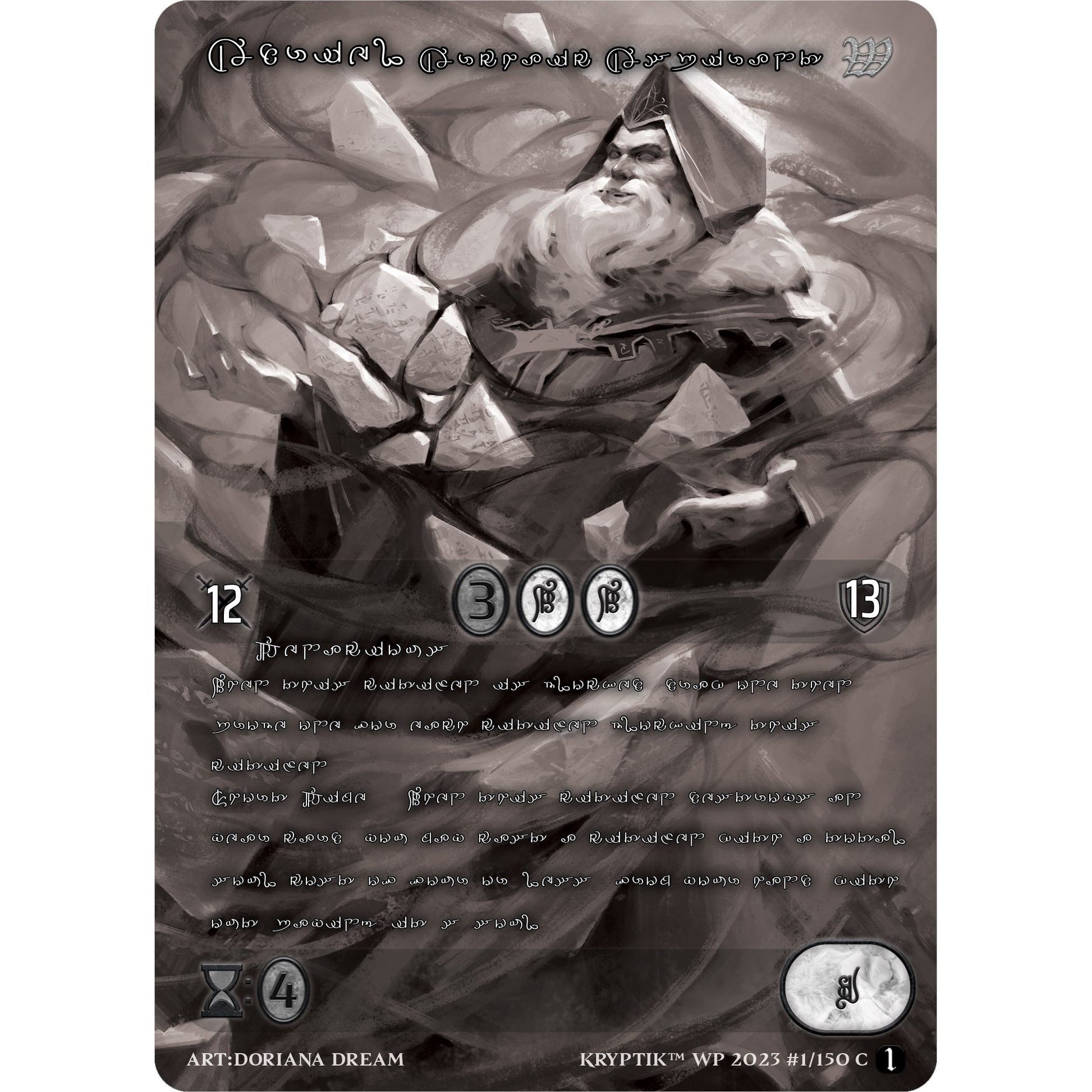 Image for Adriel, Archaic Aspirant (Silver Kryptik Language) (1) (KPTGC) - Kryptik TCG