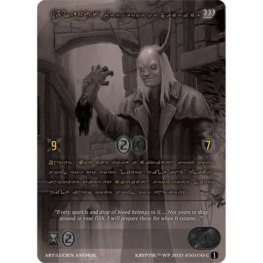 Image for Alemus, Purveyor of Sacrifice (Gold Kryptik Language) (50) (KPTGC) - Kryptik TCG