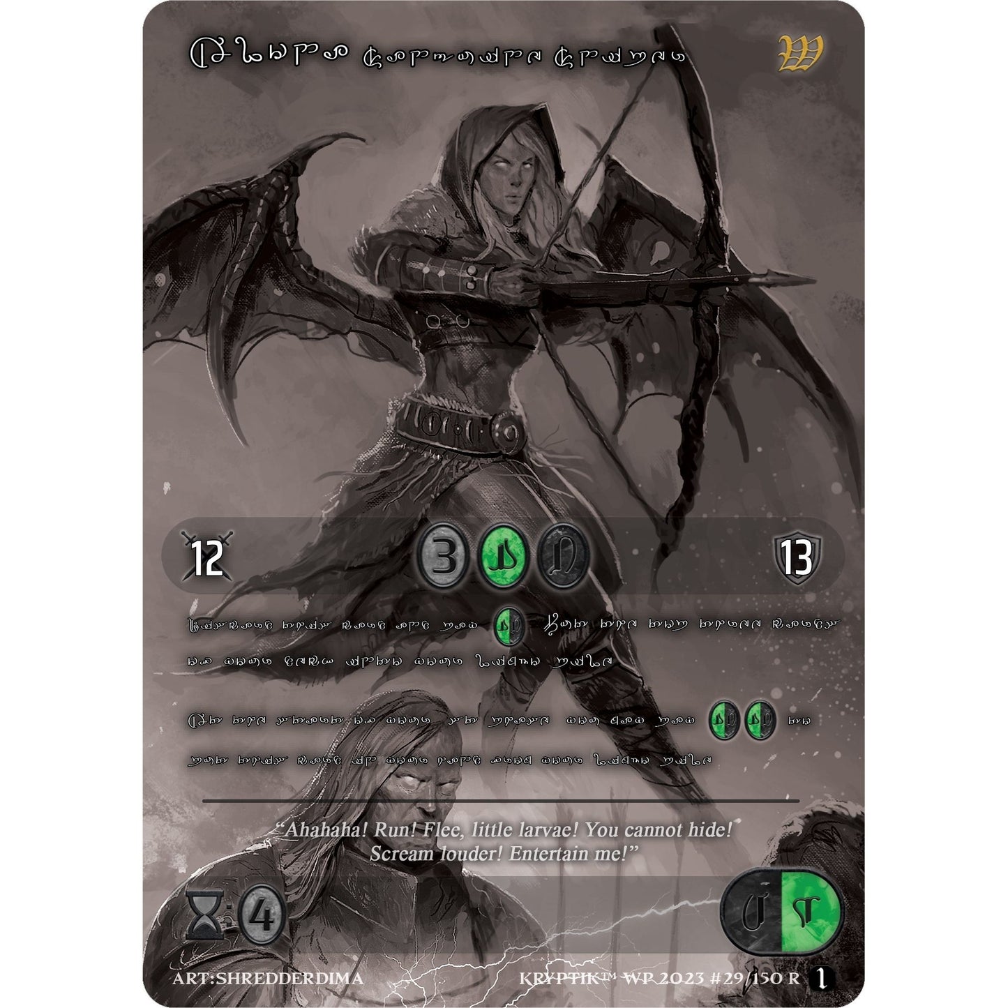 Image for Alona, Sanguine Sniper (Silver Kryptik Language) (29) (KPTGC) - Kryptik TCG