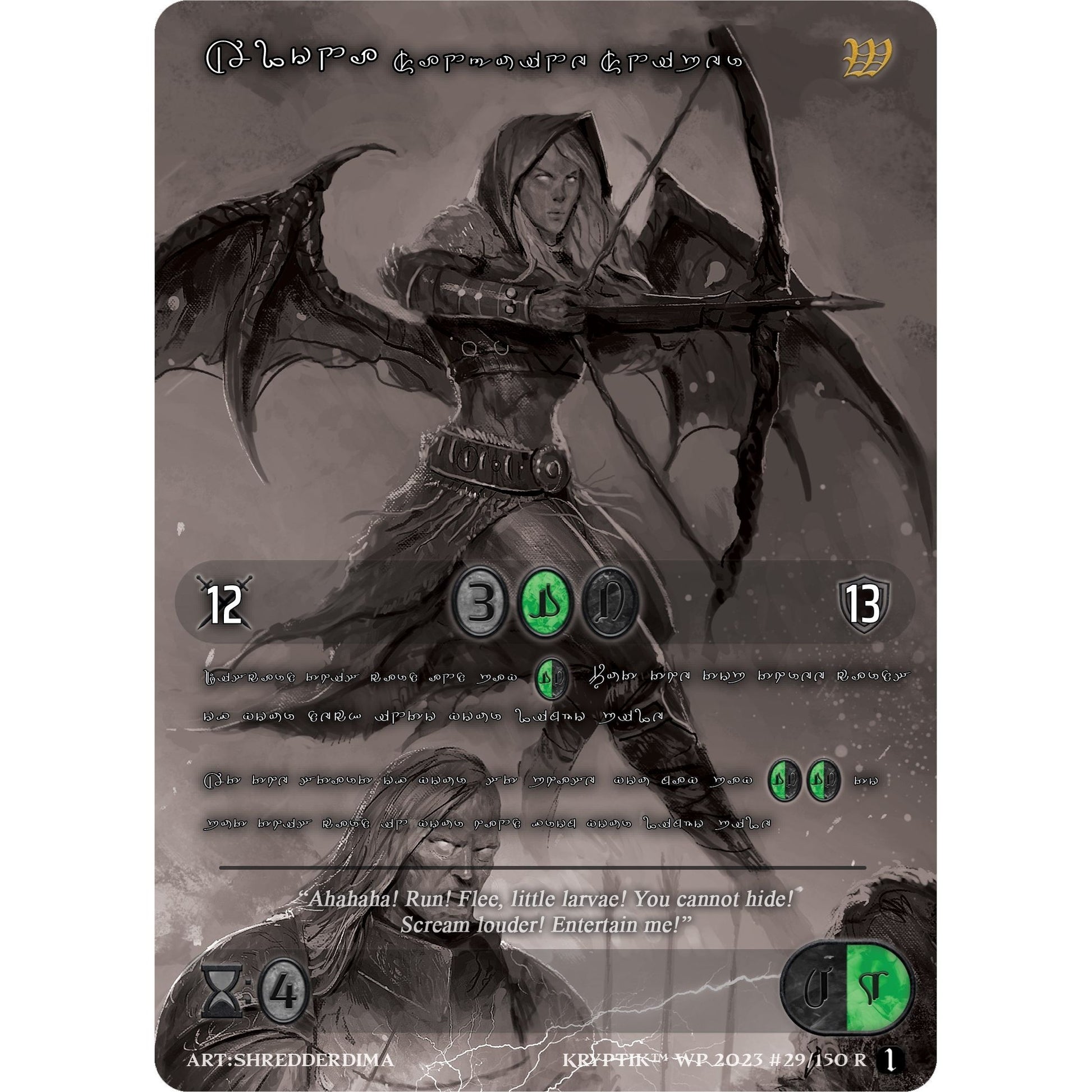 Image for Alona, Sanguine Sniper (Silver Kryptik Language) (29) (KPTGC) - Kryptik TCG