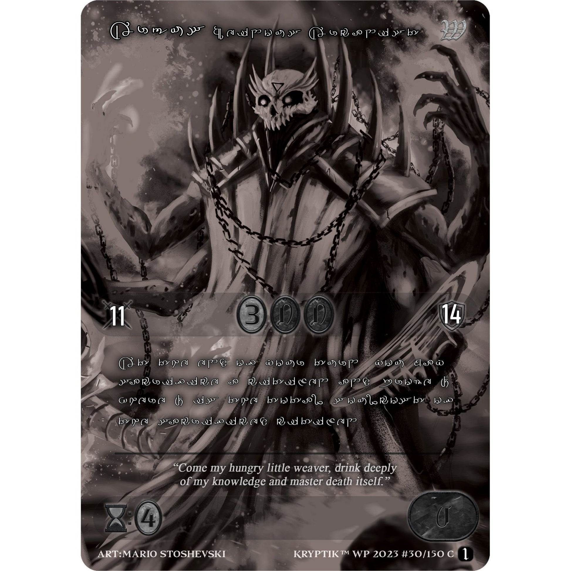 Image for Argus, Heinous Arcanist (Silver Kryptik Language) (30) (KPTGC) - Kryptik TCG